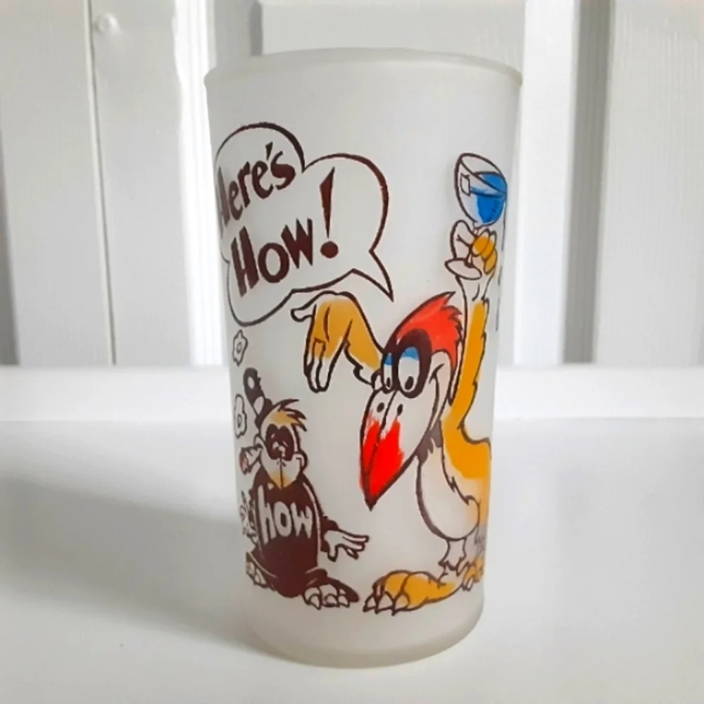 Vintage 50s Here's How! Frosted Tumbler